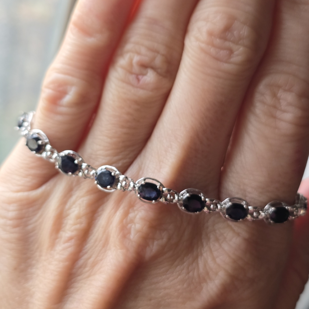 14k White Gold Sapphire Bracelet
